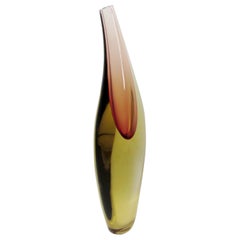 Salviati Murano Glass Large Luciano Gaspari Sommerso Teardrop Vase