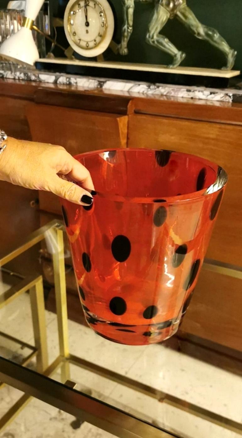 Vase aus Muranoglas von Salviati Sommerso, signiert im Angebot 2