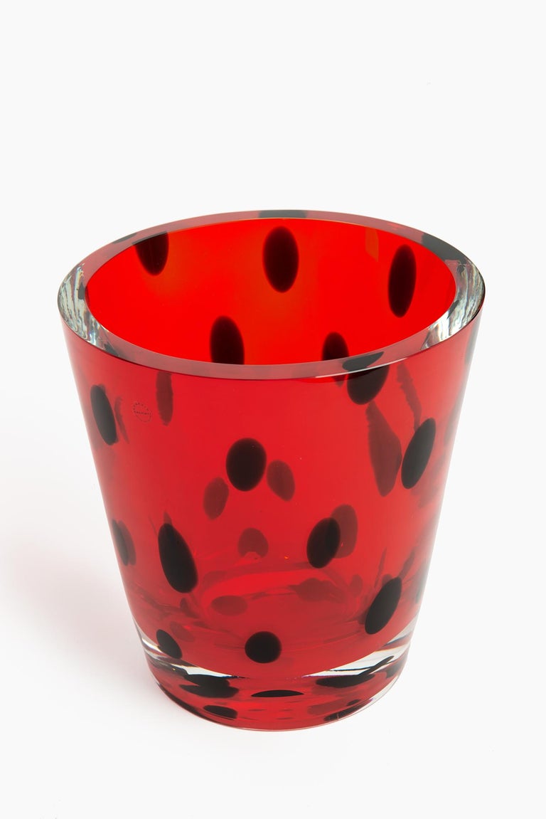 Modern Salviati Murano Glass Vase “Sommerso” Signed For Sale