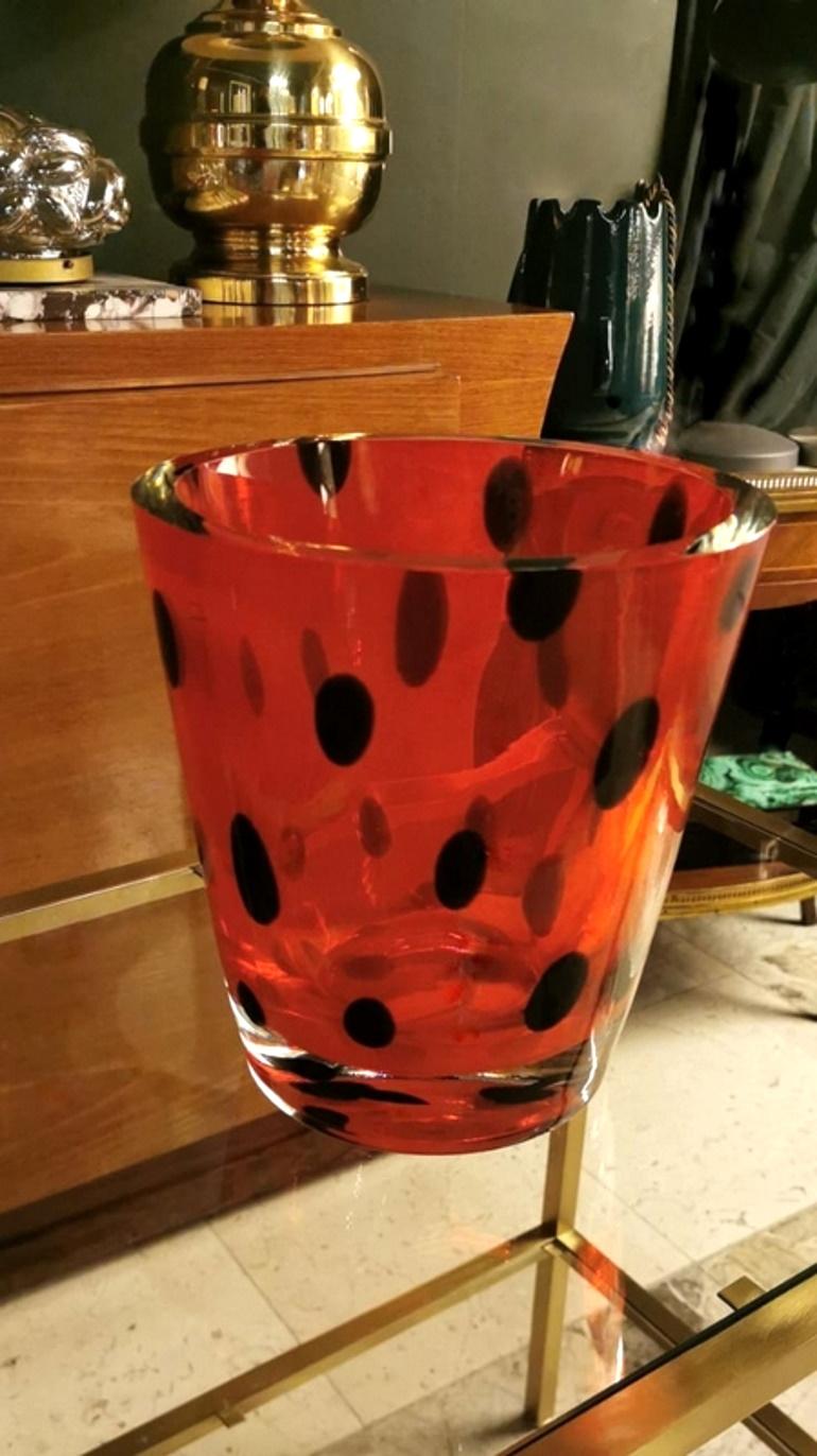 Vase aus Muranoglas von Salviati Sommerso, signiert (Glas) im Angebot