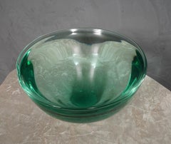 Cache-pots en verre de Murano vert de Salviati, 1970
