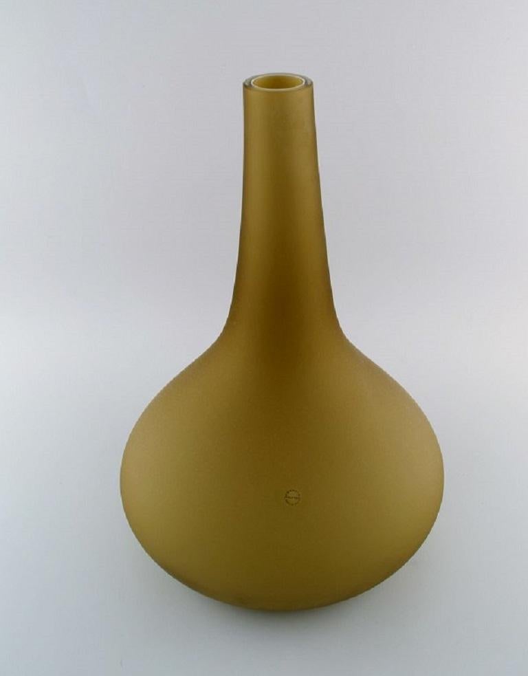 Italian Salviati, Murano, Large Teardrop-Shaped Vase in Smoky Mouth-Blown Art Glass For Sale