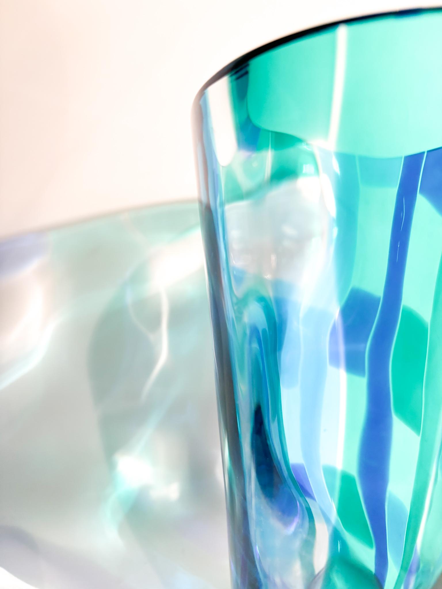 Salviati Murano-Vase aus mehrfarbigem Glas Madras, Modell 1997 im Angebot 5