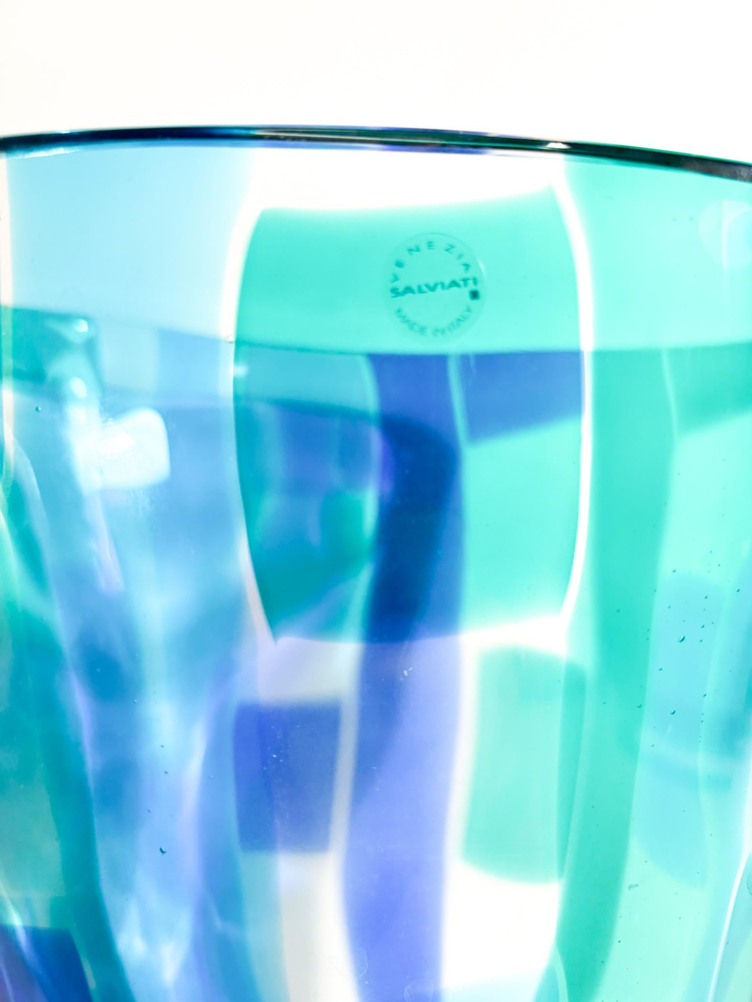 Salviati Murano-Vase aus mehrfarbigem Glas Madras, Modell 1997 im Angebot 6