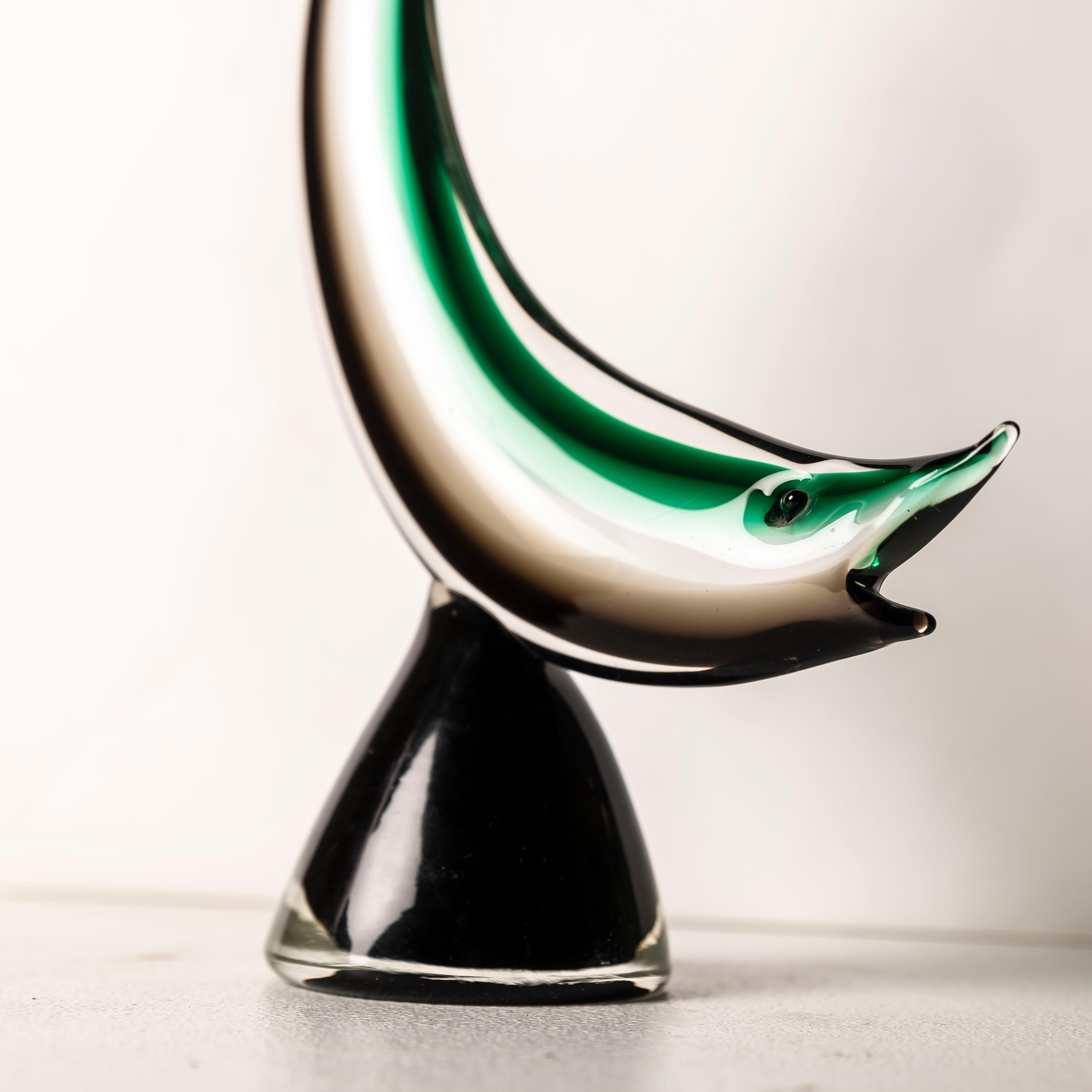 Salviati Murano Sommerso Art Glass Pez en venta 5
