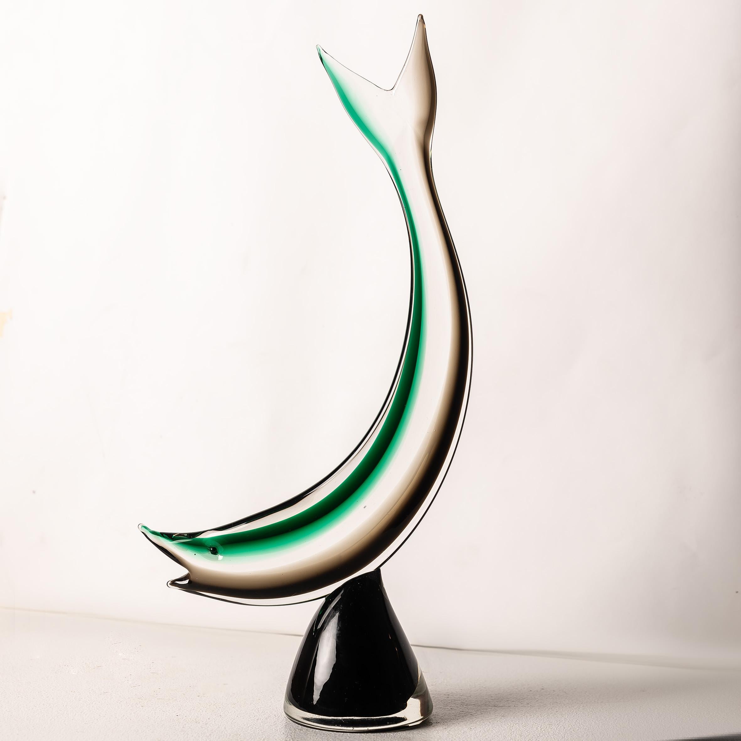 Salviati Murano Sommerso Art Glass Pez en venta 6