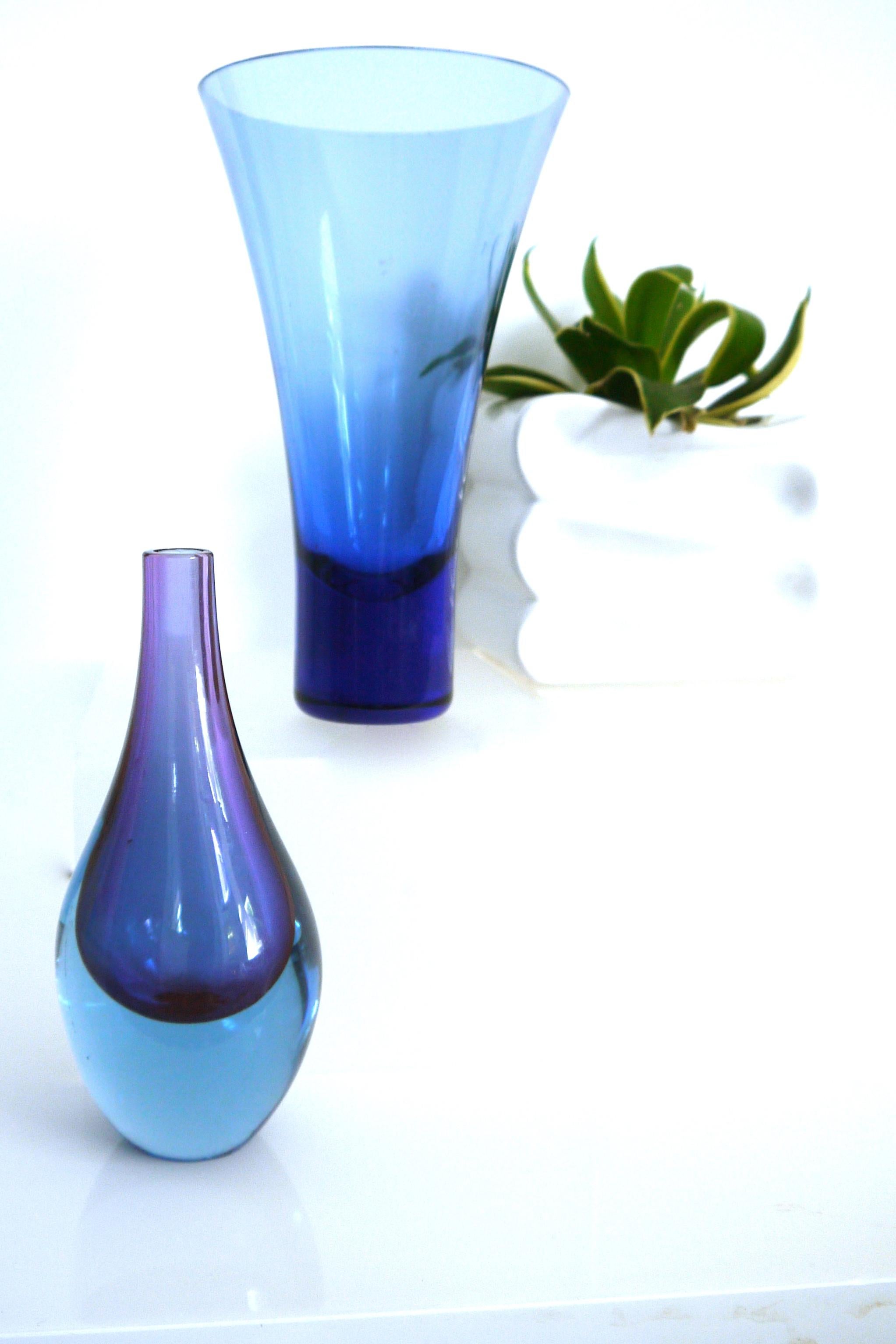 Art Glass Salviati Murano Sommerso Glass Teardrop, Mid-1960s For Sale