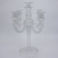 Salviati Murano Venetian Blown Glass Twist 5 Arm Candelabra, C. 1950