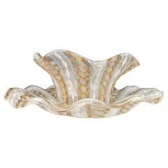 Ensemble bol et assiettes Salviati Murano Zanfirico & Aventurine