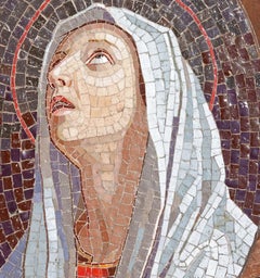Placa de mosaico de cristal de Murano Madonna de Salviati Siglo XIX