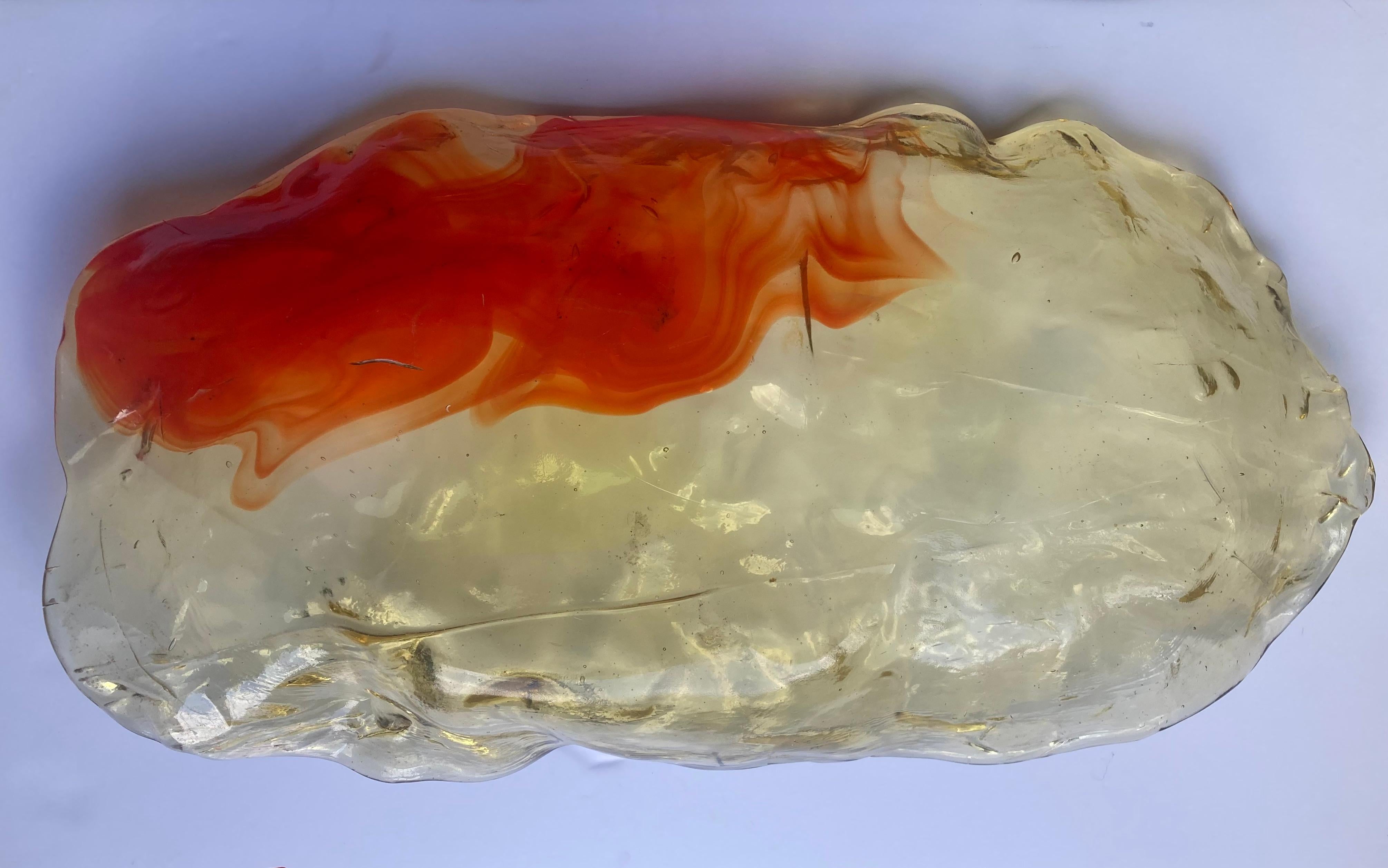 Modern Salviati platter/Centerpiece abstract  Murano glass by Luciano Gaspari . For Sale