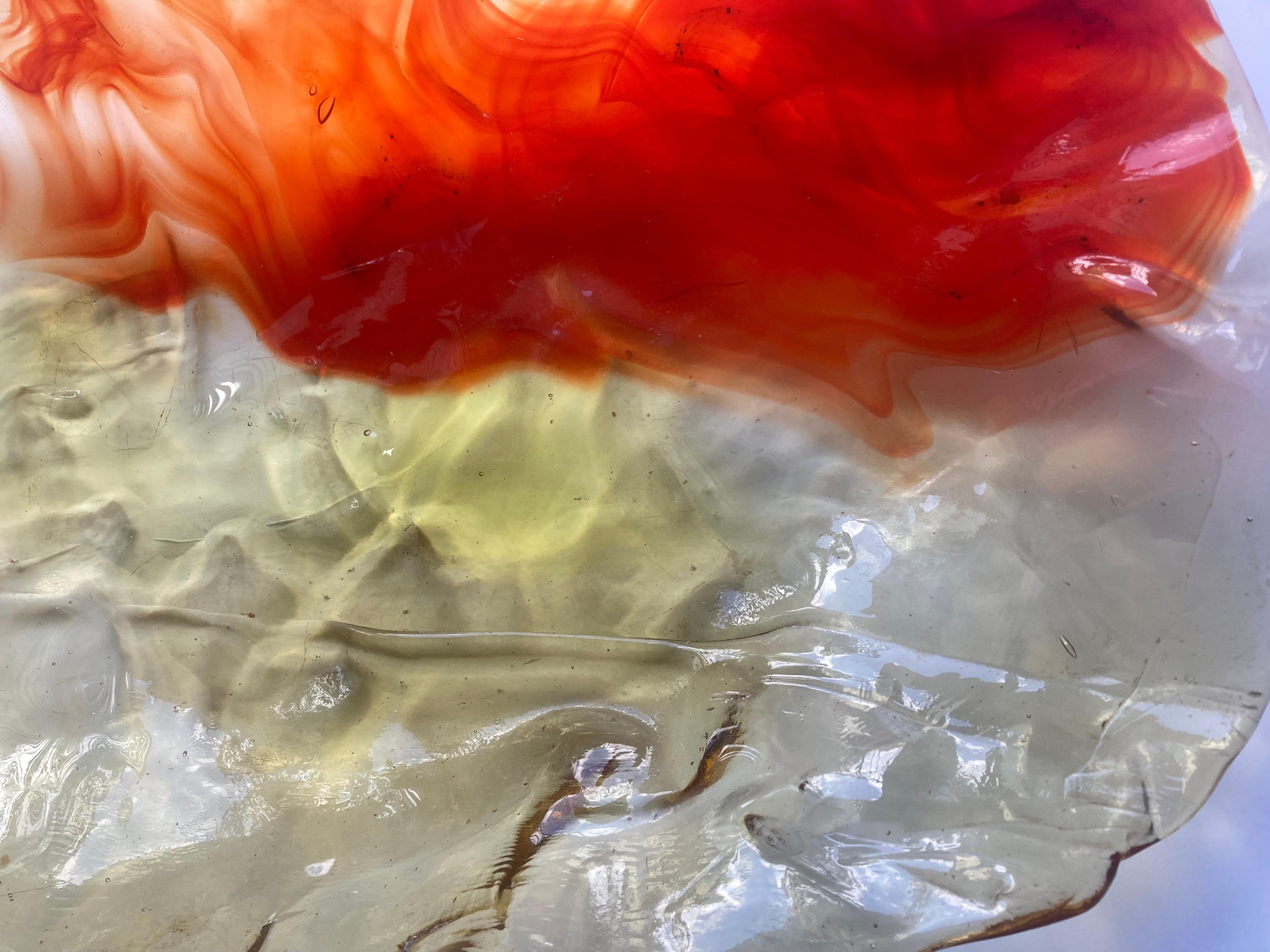 Plato Salviati/Pieza central abstracta  Cristal de Murano de Luciano Gaspari . Hecho a mano en venta