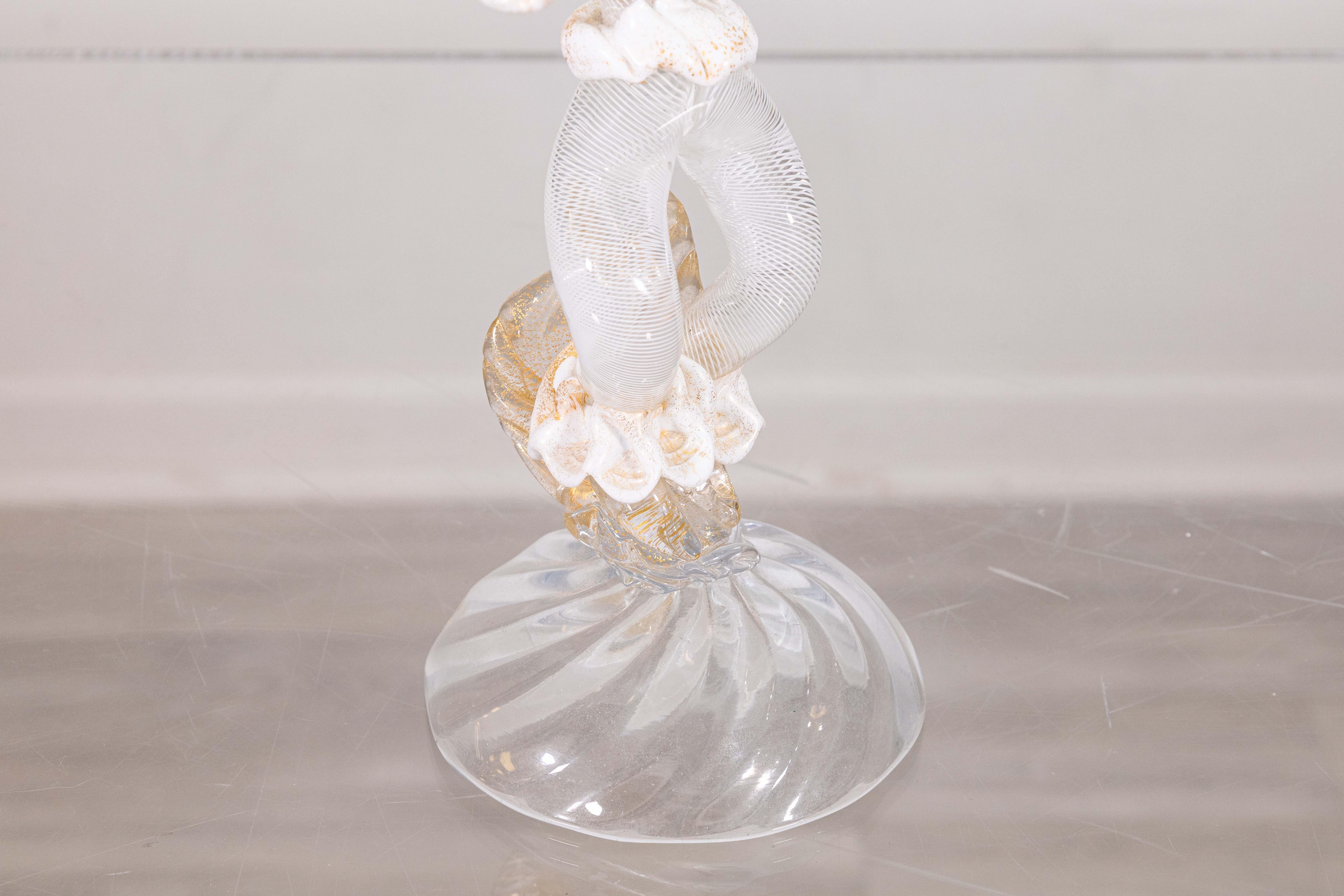 Salviati Escultura de sobremesa en cristal de Murano firmada Arlequín Bufón Payaso en venta 2