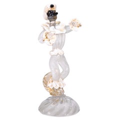 Salviati Signiert Murano Glas Harlekin Narr Clown Glas Tischskulptur