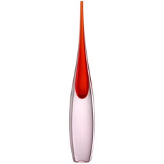 Salviati Small Pinnacoli Vase in Rose and Red by Luciano Gaspari