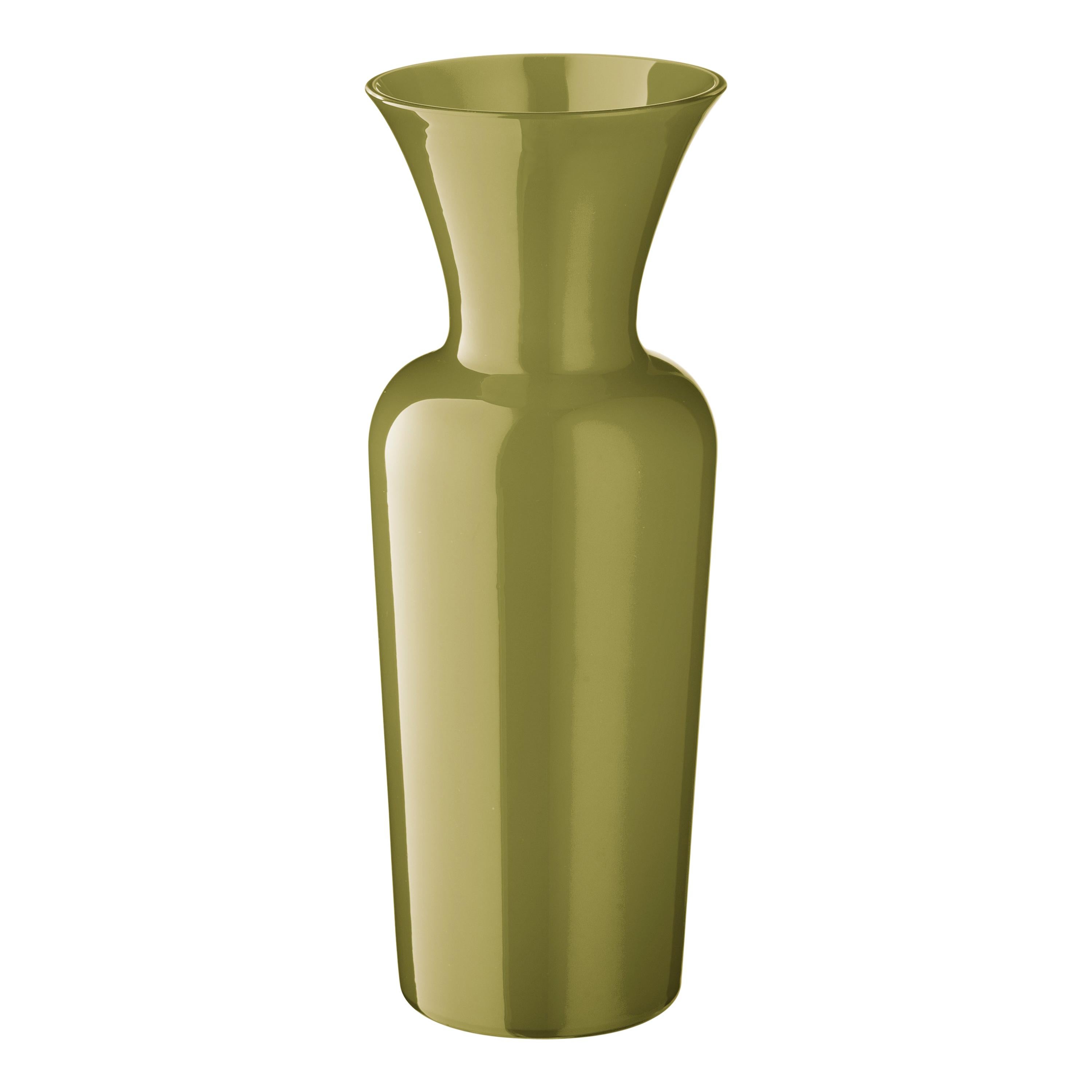 Salviati Small Sword Lily Profili Vase in Olive Green by Anna Gili im Angebot