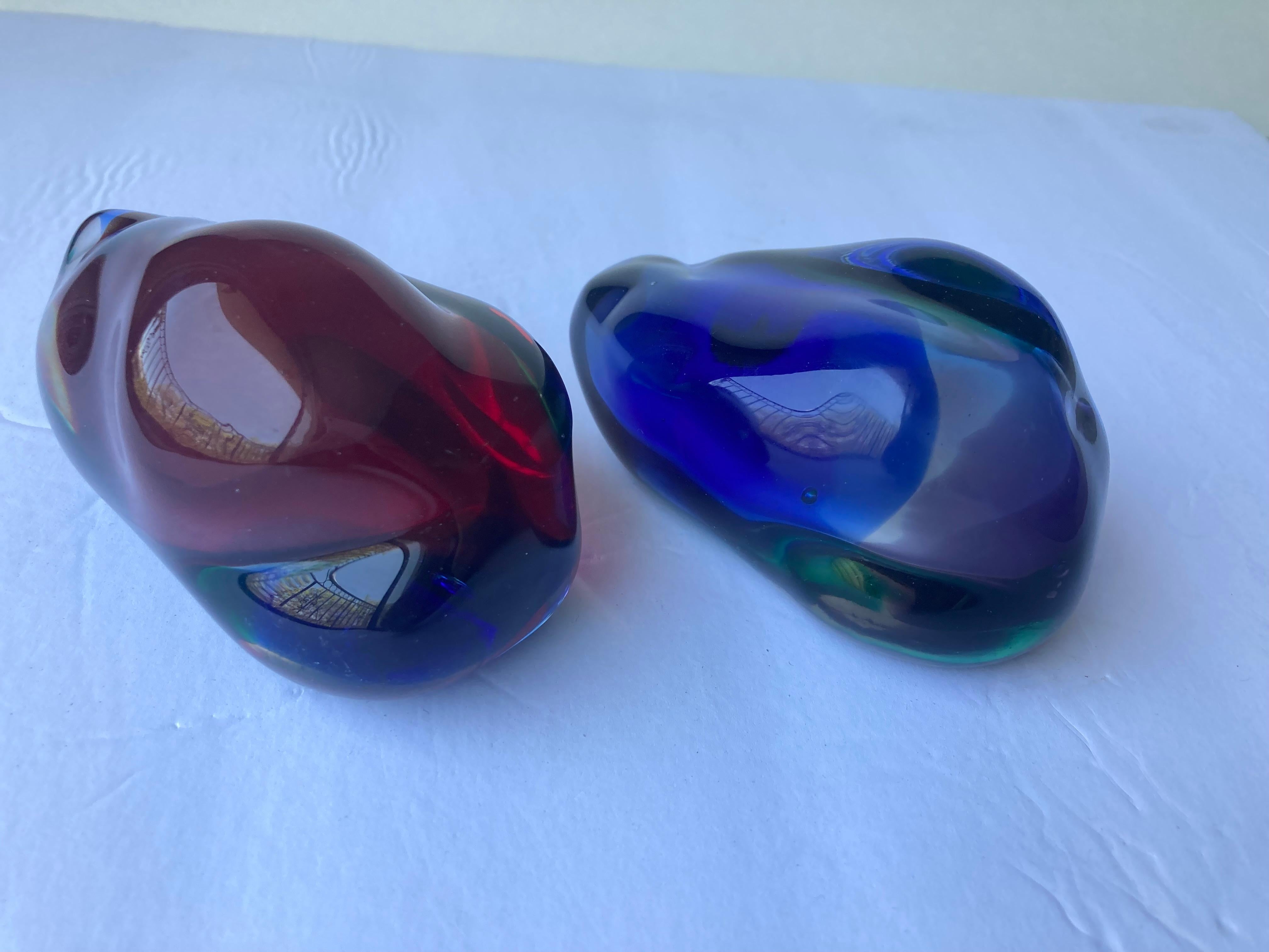 Modern Salviati, Two Murano / Sculptures / Paperweight Glass, for Luciano Gaspari For Sale