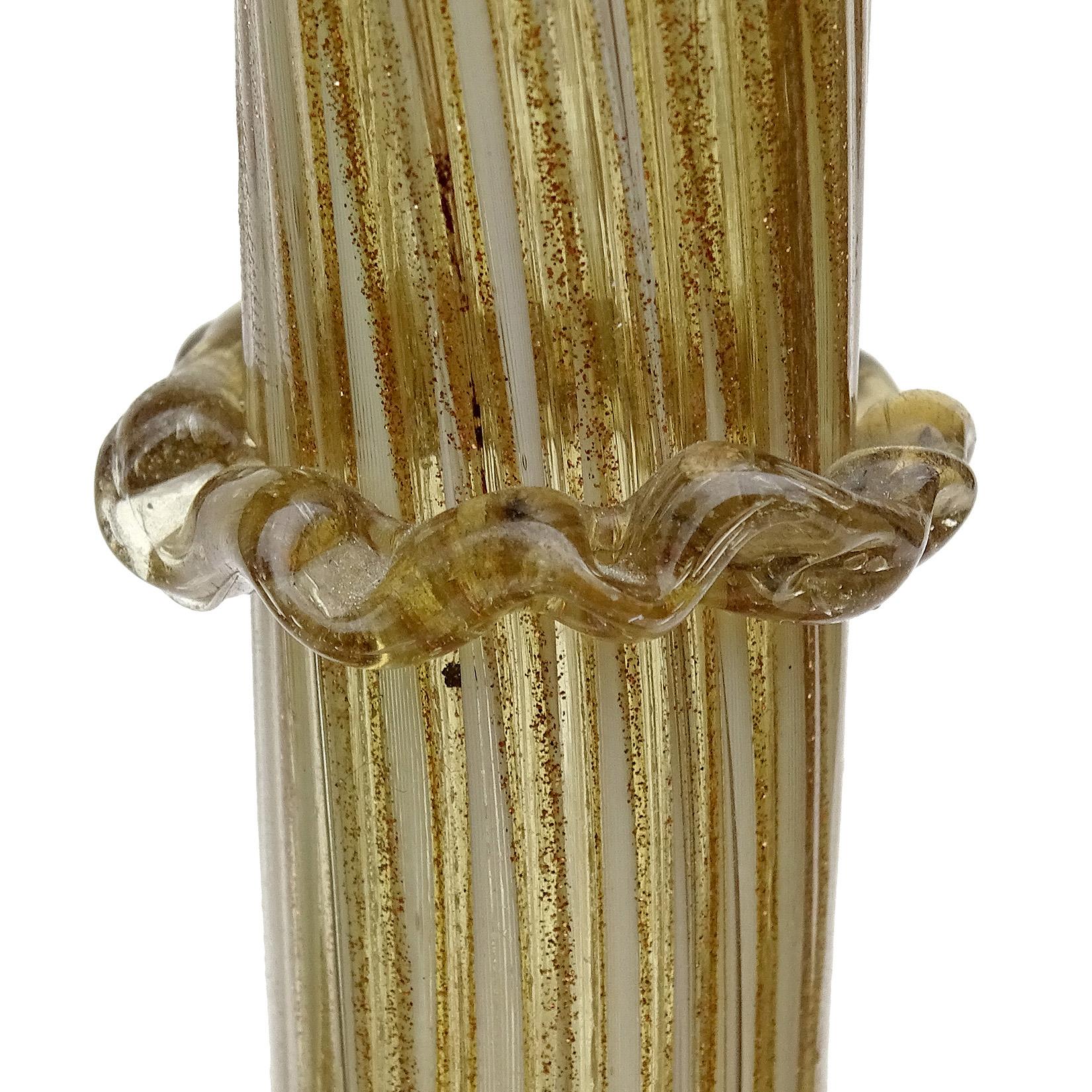 Salviati venezianischen antiken weißen Aventurin Flecken italienische Kunst Glas Dekanter (Italienisch) im Angebot