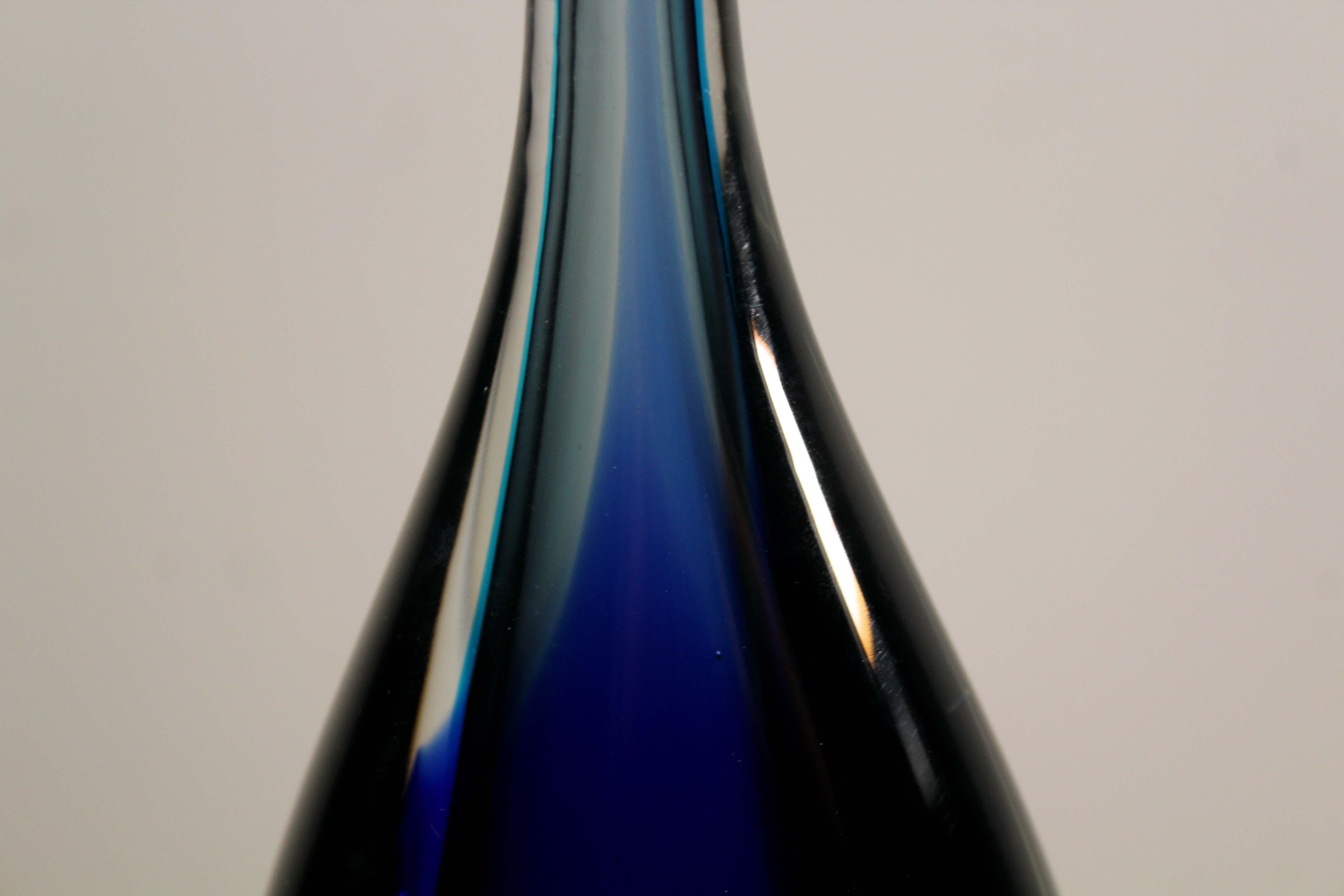 Salviati Venezia Signed Modern Murano Veil Vase Violet Design 2