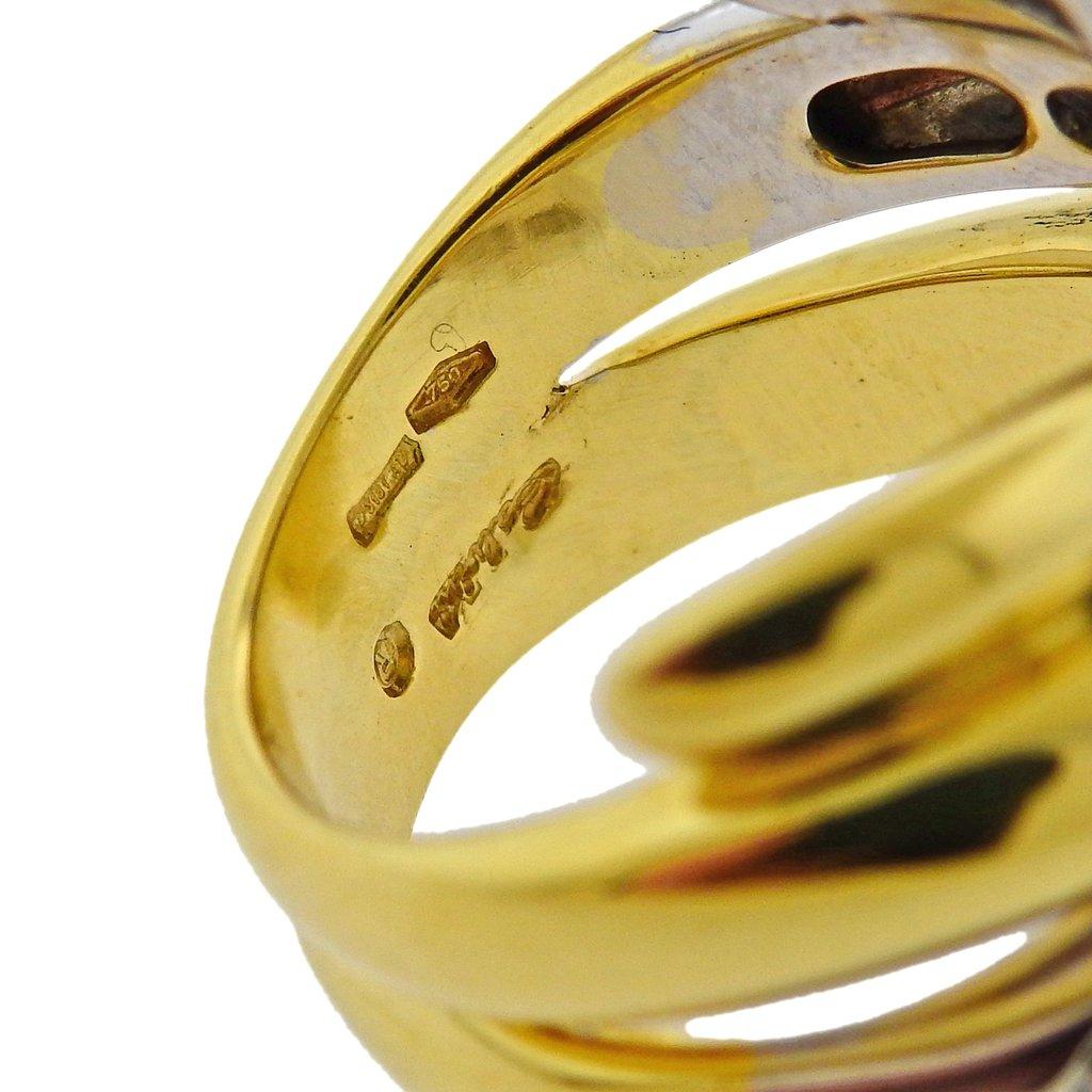 Women's or Men's Salvini 1.78 Carat Diamond Gold Crossover Cocktail Ring