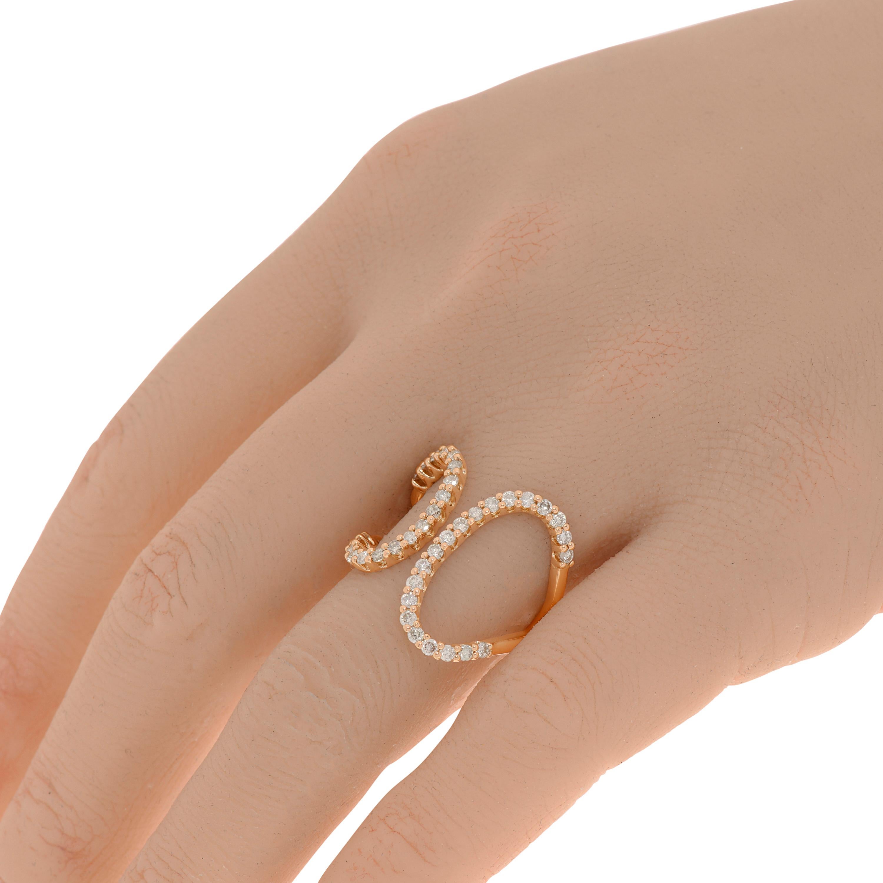 This sparkling Salvini 18K rose gold Wrap ring features a modern design of 0.75ct. tw. diamonds in a fishtail setting. Diamond clarity: VS/SI. Diamond color: G-H. The ring size is 6 (51.9). The band width is 2mm. The weight is 3.9g.
