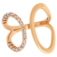 SALVINI 18K Rose Gold, Diamond Wrap Ring sz 6.75