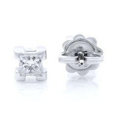 Salvini 18 Karat White Gold Diamond Princess Cut Stud Earrings
