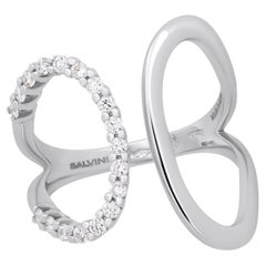 SALVINI 18K White Gold, Diamond Wrap Ring sz 6.75