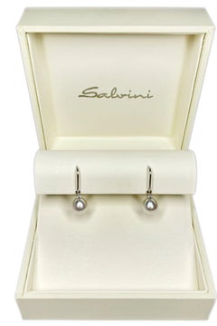 Salvini Diamonds and Pearls White Gold Earrings