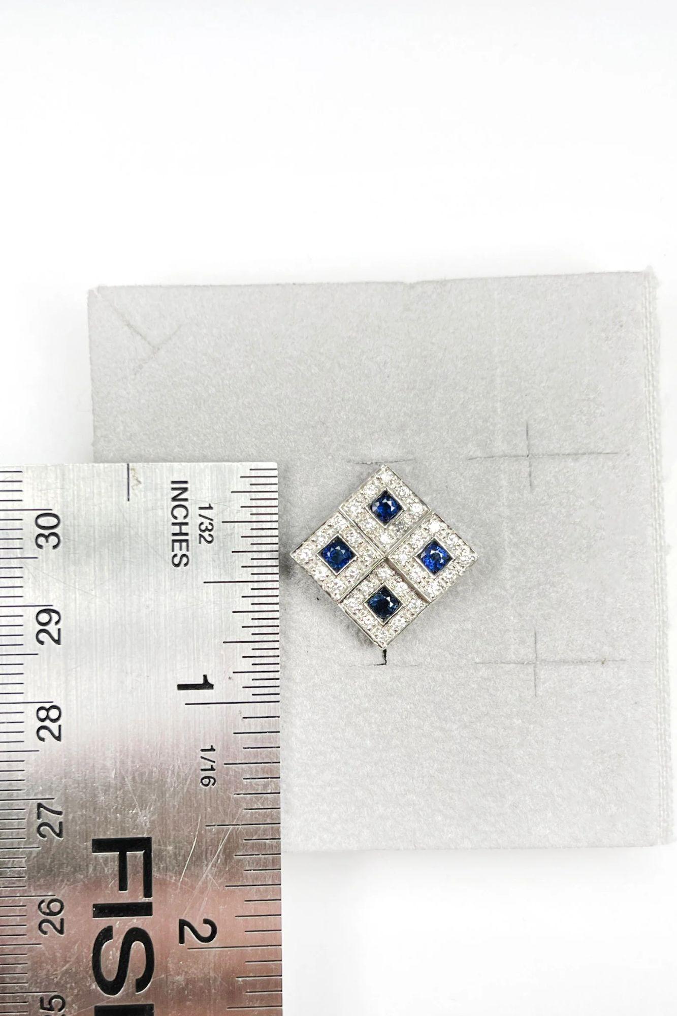 Salvini Diamonds and Sapphires White Gold Earrings For Sale 2