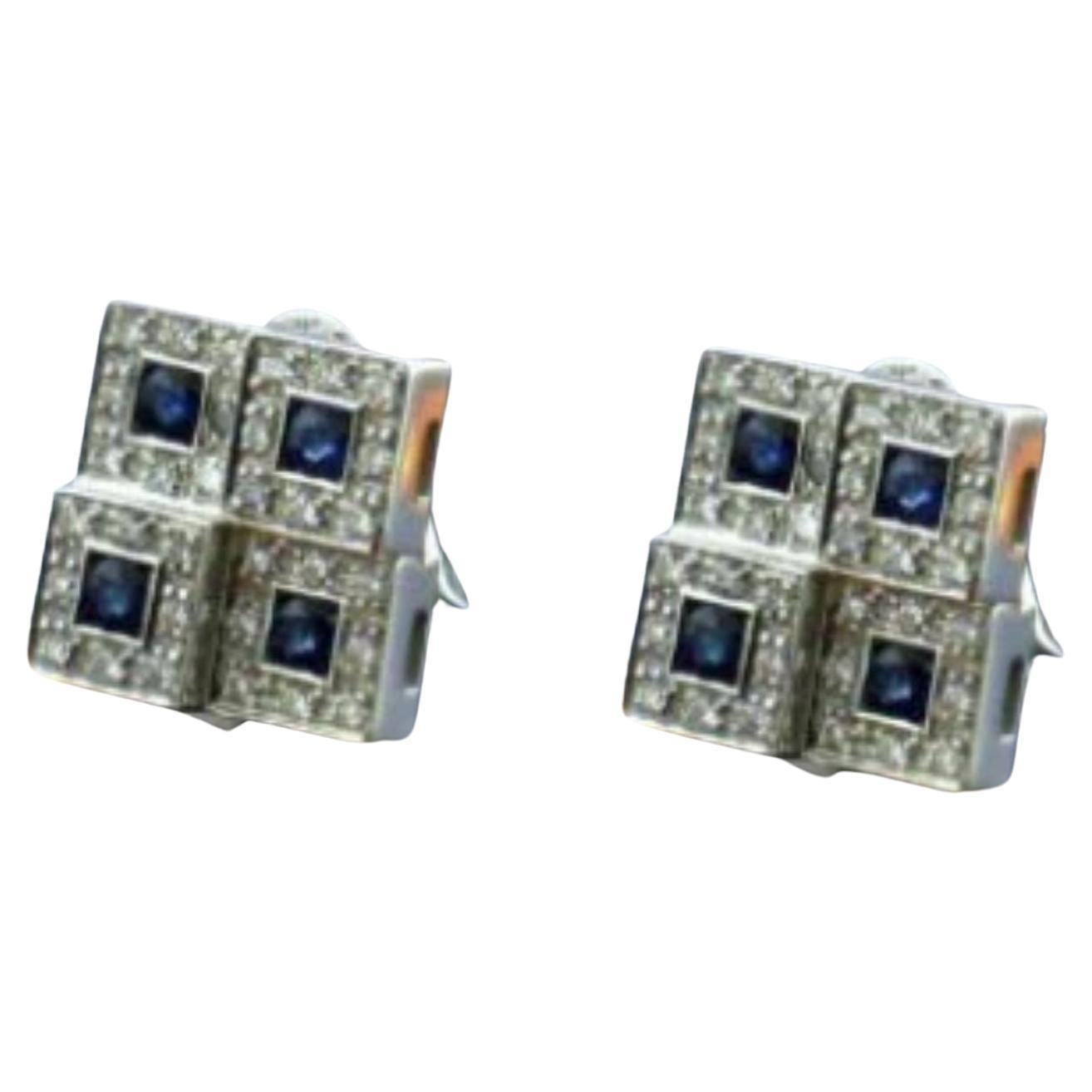 Salvini Diamonds and Sapphires White Gold Earrings