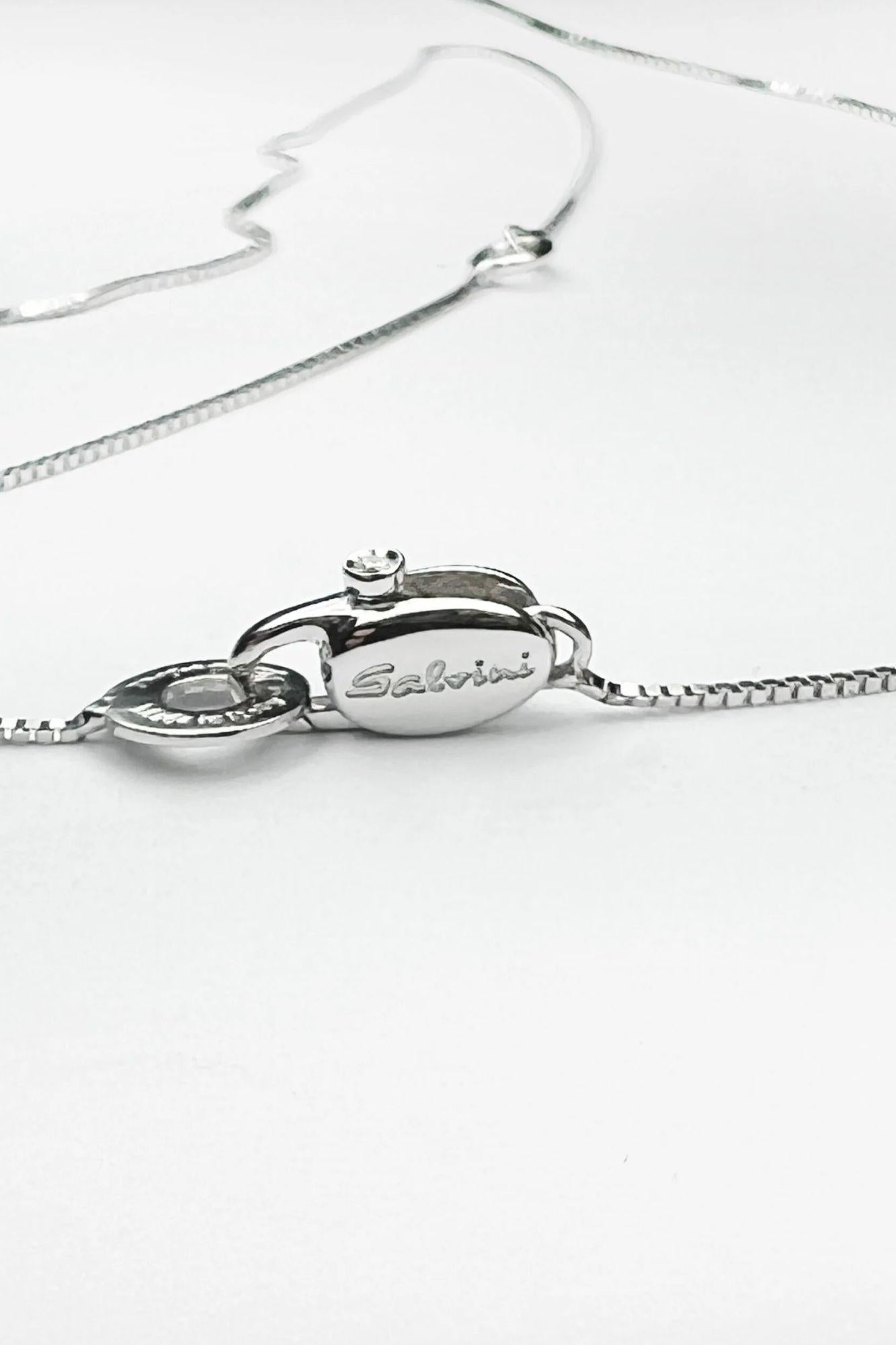 Women's Salvini Diamonds and Aquamarines White Gold Pendant For Sale