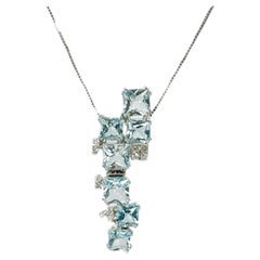 Salvini Diamonds and Aquamarines White Gold Pendant