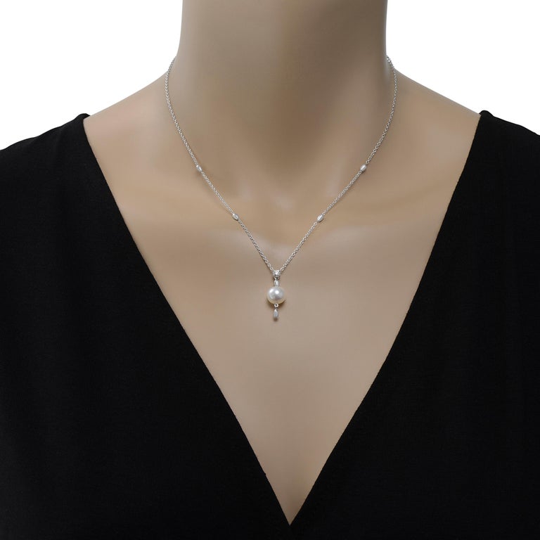 SALVINI 18K White Gold, Pearl and Diamond Pendant Necklace For Sale at ...