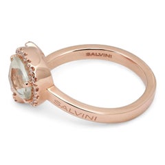 Salvini Amethyst and Diamond Halo Wrap Ring 18K Rose Gold Size 6.25