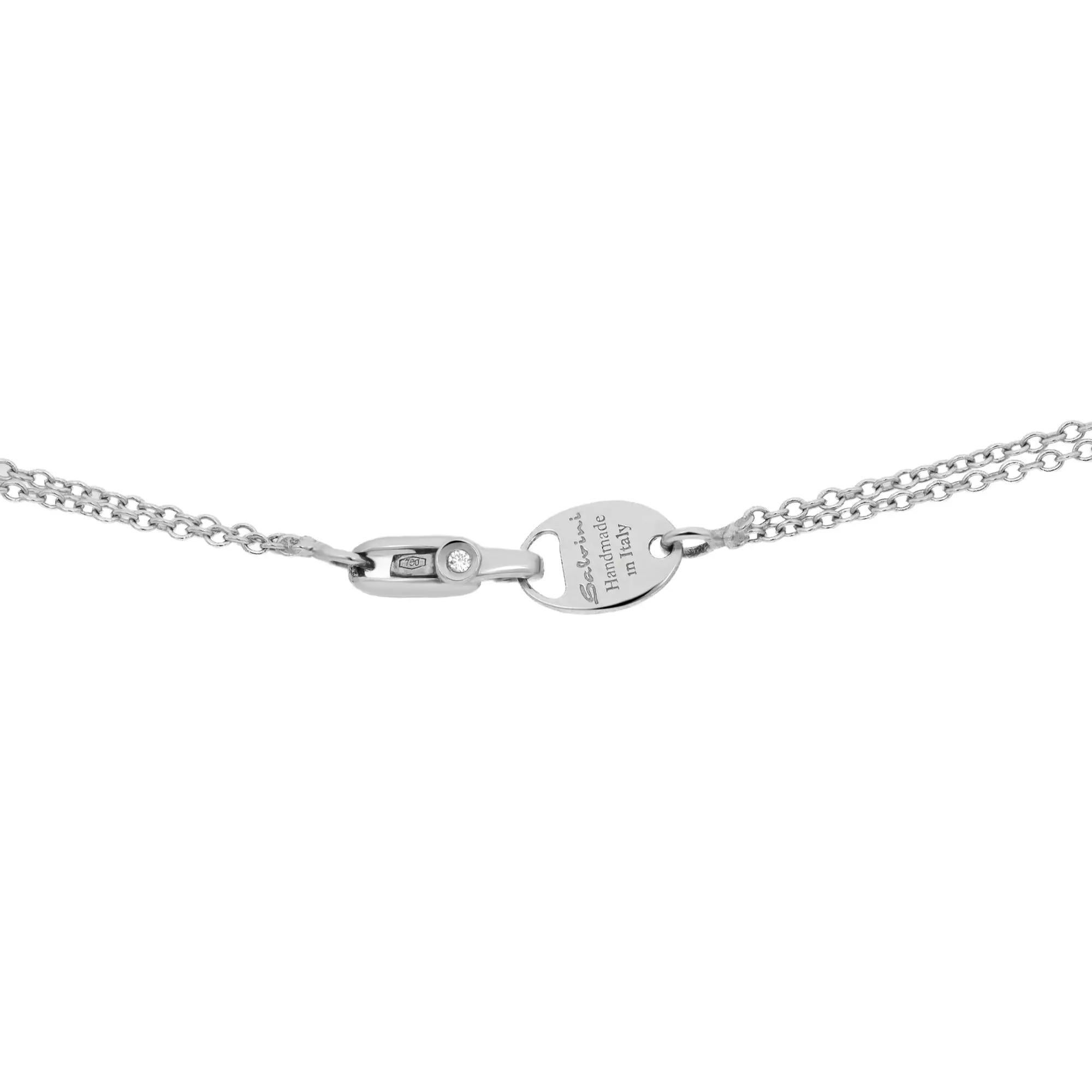 Salvini Black and White Diamond Round Pendant Necklace 18K White Gold 5.82Ctw In New Condition For Sale In New York, NY