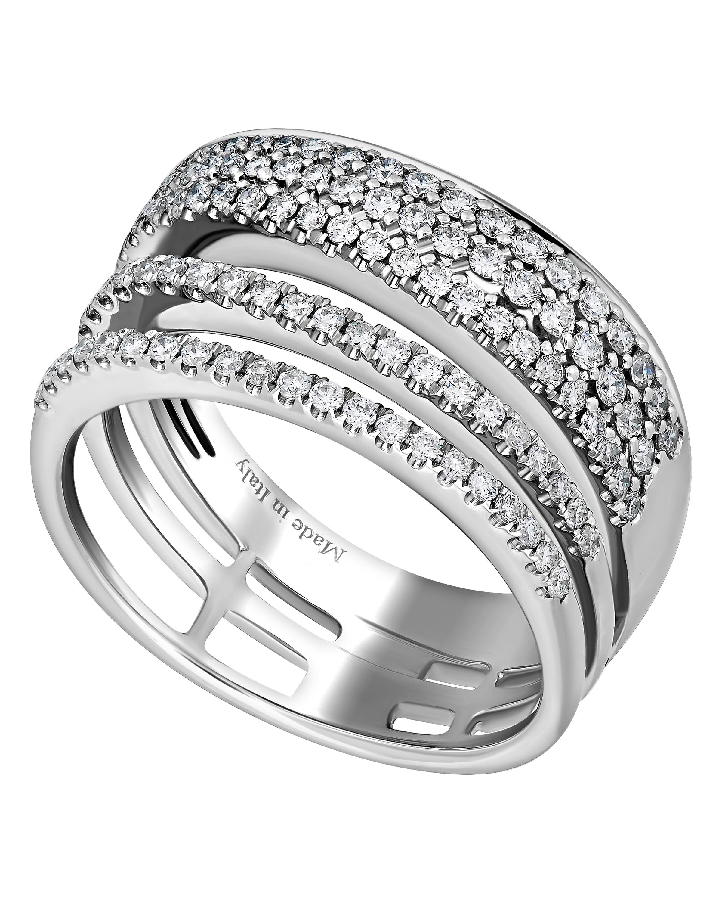 Contemporain Bague Salvini par Damiani Euforia S en or blanc 18 carats et diamants, taille 7,75 en vente