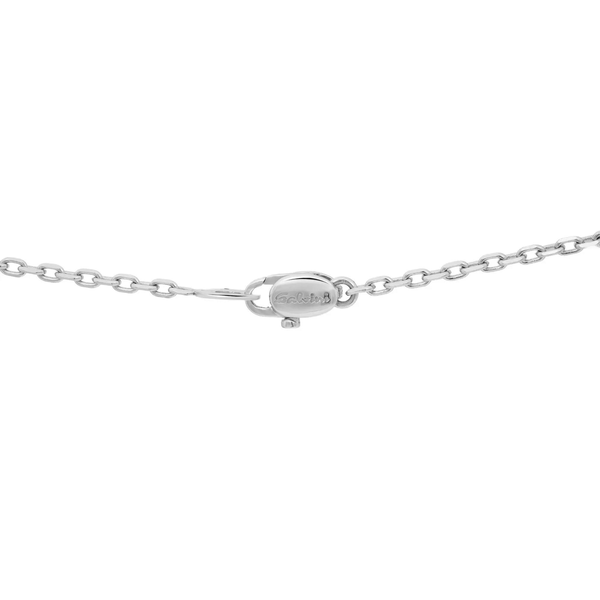 Salvini Diamond And Onyx Bar Pendant Necklace 18K White Gold 0.10Cttw In New Condition For Sale In New York, NY