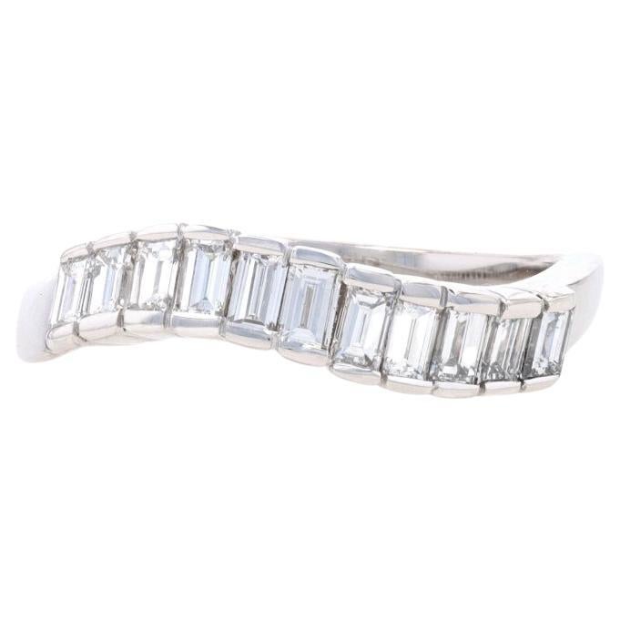 Salvini Diamond Wave Band - Or blanc 18k .73ctw Curved Wedding Ring en vente
