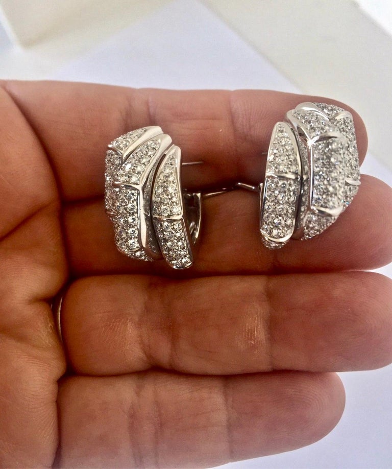4.00 Carat Diamond Clipon Earrings 18 Karat White Gold For Sale at 1stDibs