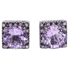 SALVINI Earrings, Gold and Amethysts