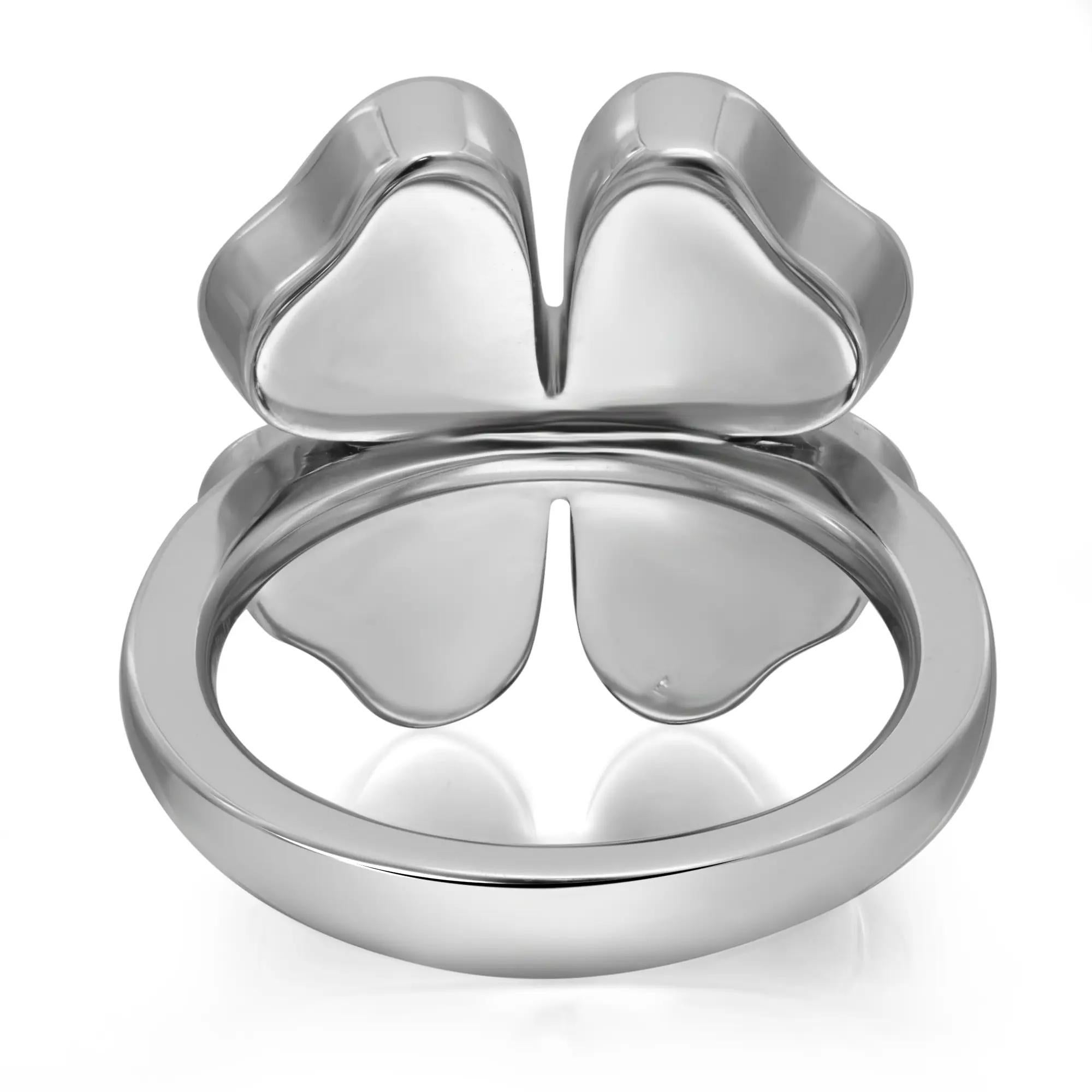Salvini Anillo Cocktail Diamante Floral Oro Blanco 18K 0.19Cttw Talla 7.25 Moderno en venta