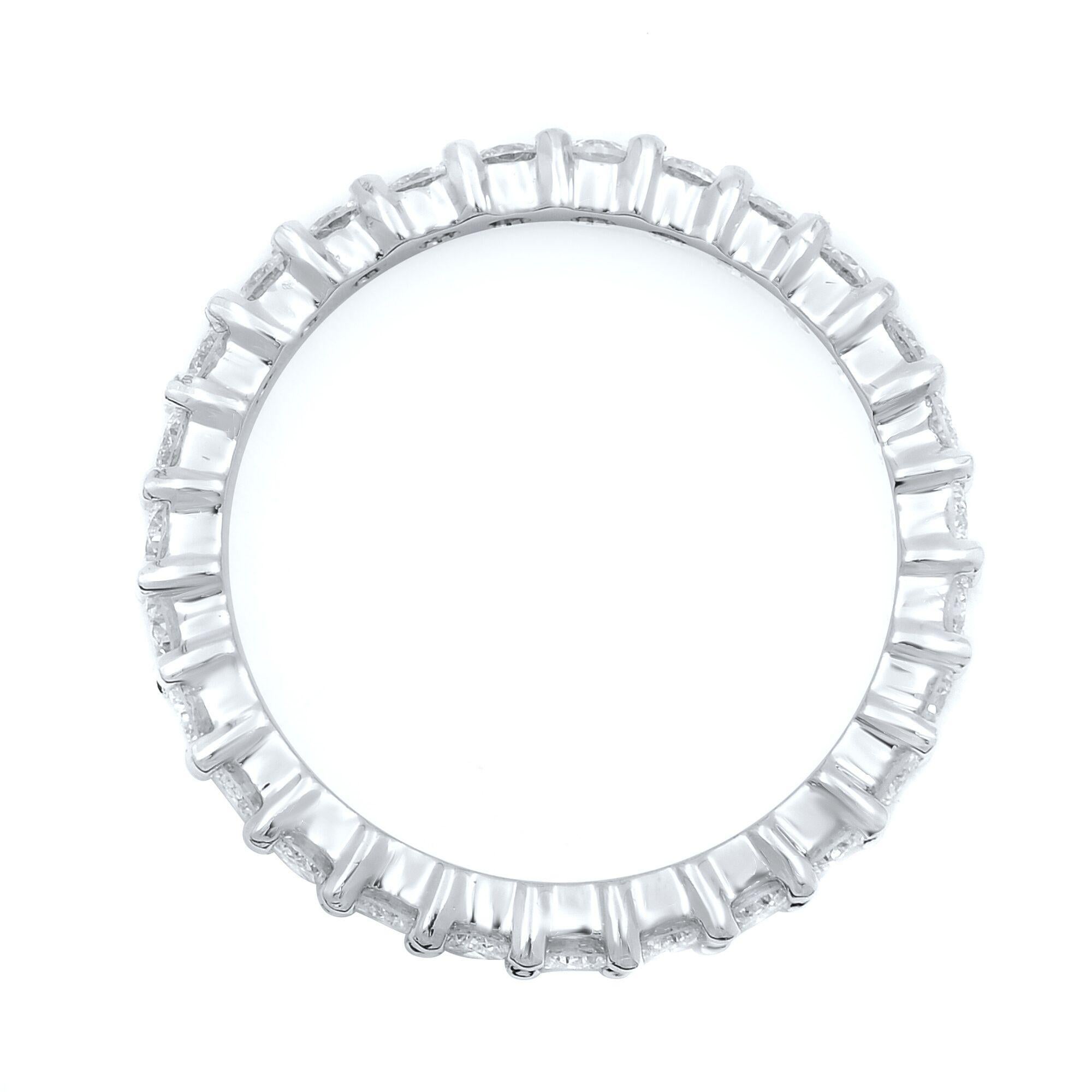 Taille ronde Alliance d'éternité Salvini en or blanc 18 carats et diamants 1,32 cttw en vente