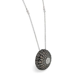 Salvini Multi Color Diamond Round Pendant Necklace 18K White Gold 2.01Ctw