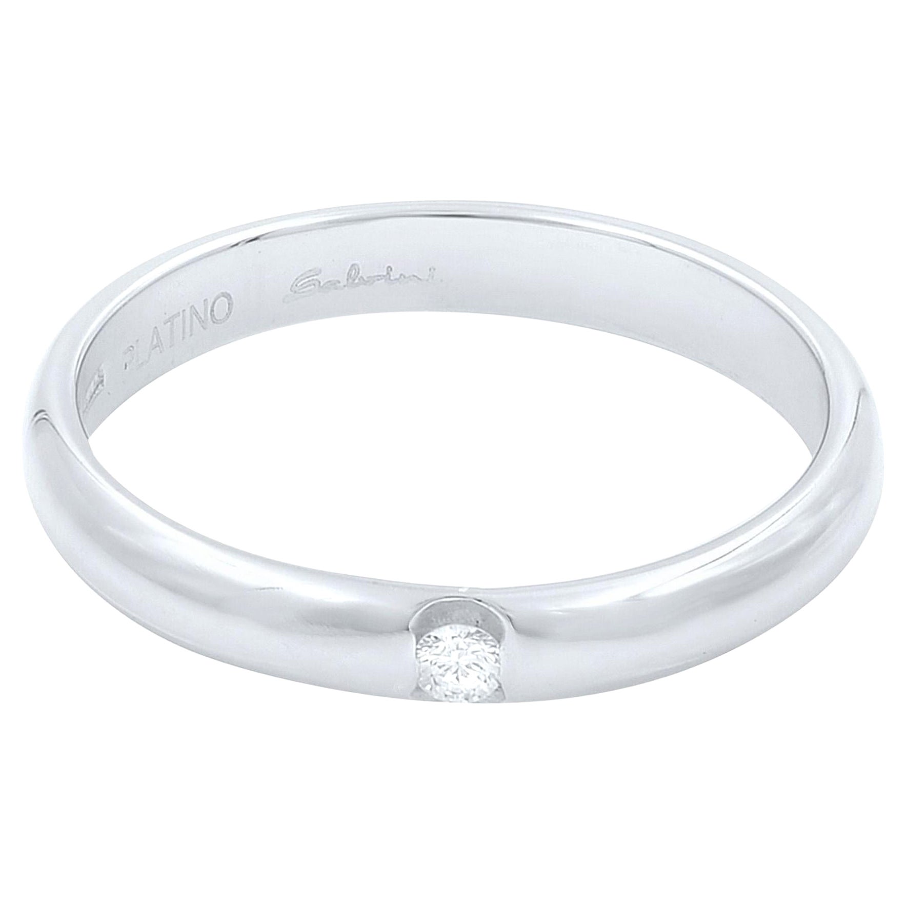 Salvini Einer Diamant-Hochzeitsring aus Platin 0,03 cttw im Angebot