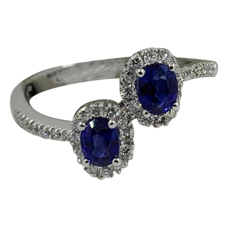 Salvini Ring in 18 Karat White Gold with Sapphires and Diamonds