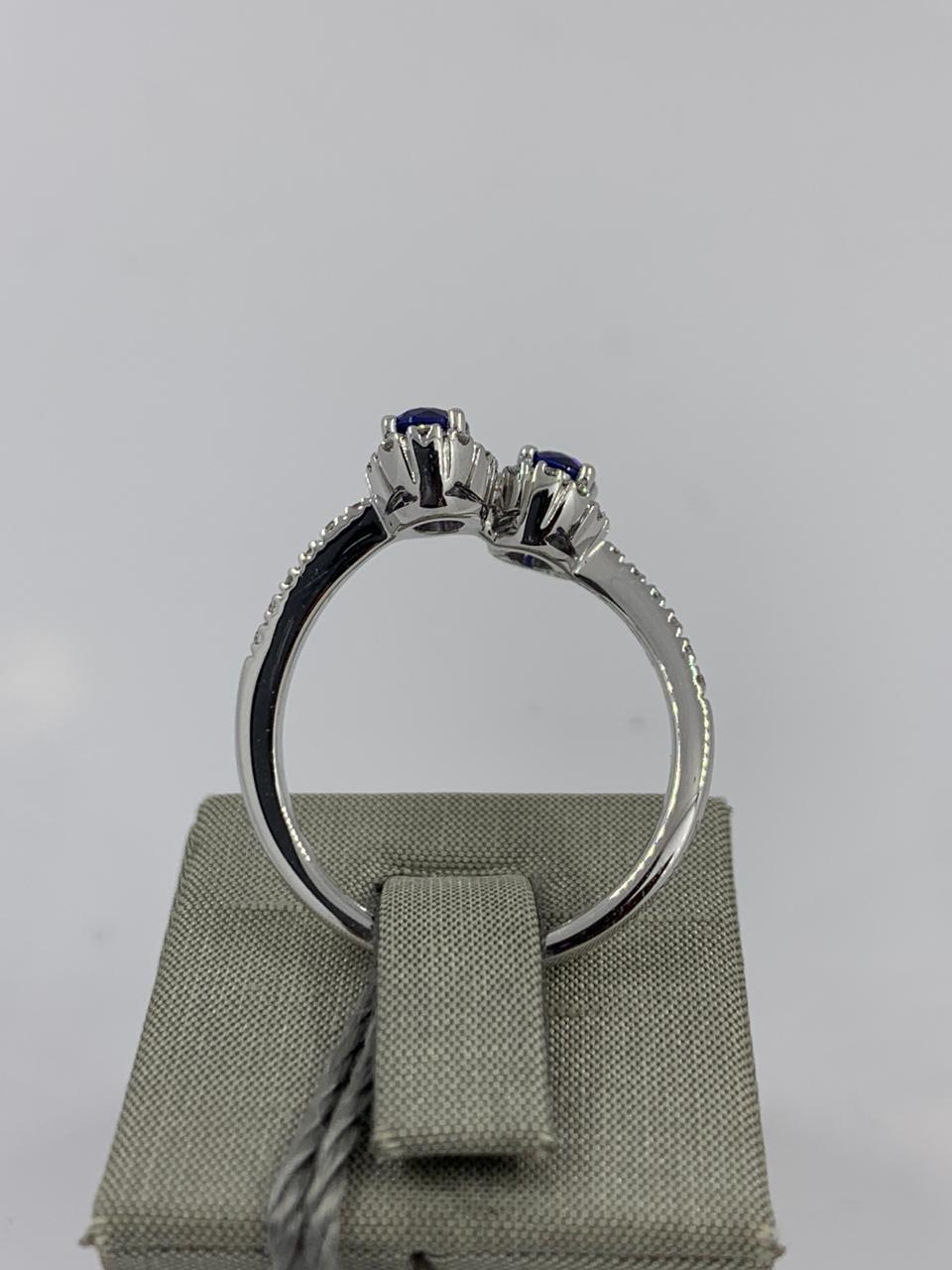 Salvini Ring in 18kt White Gold with Sapphires and Diamonds size 6