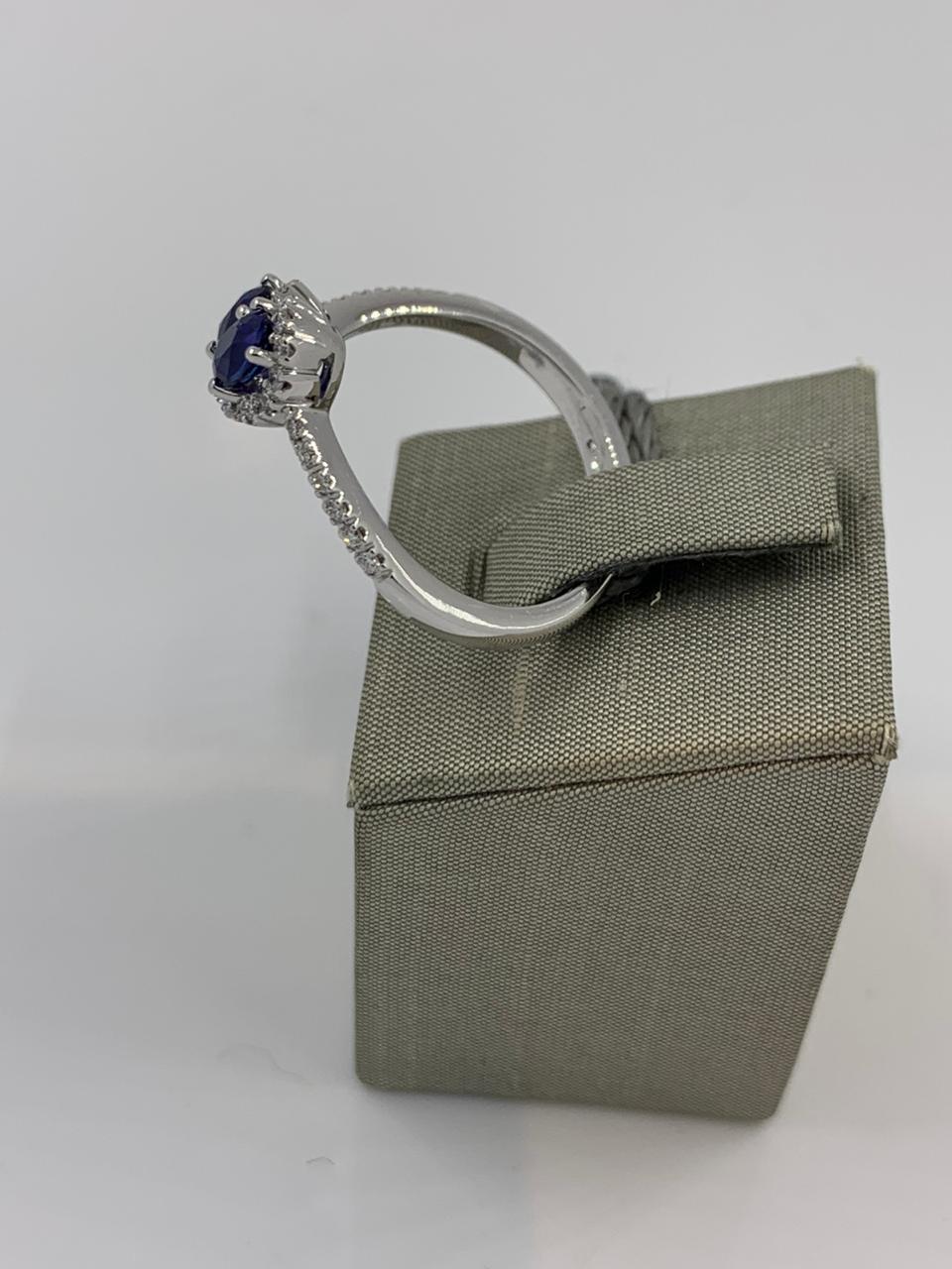 Salvini Ring in 18 Karat White Gold with Sapphires and Diamonds In New Condition In Wilmington, DE