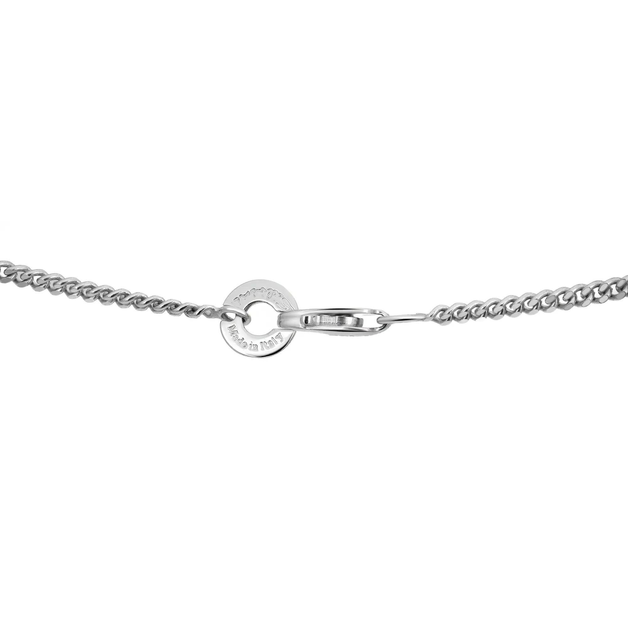 Salvini Round Cut Diamond Bar Pendant Necklace 18K White Gold 0.24Cttw In New Condition For Sale In New York, NY