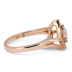 Salvini Round Cut Diamond Halo Engagement Ring 0.30Ctw 18K Rose Gold Size 6.5